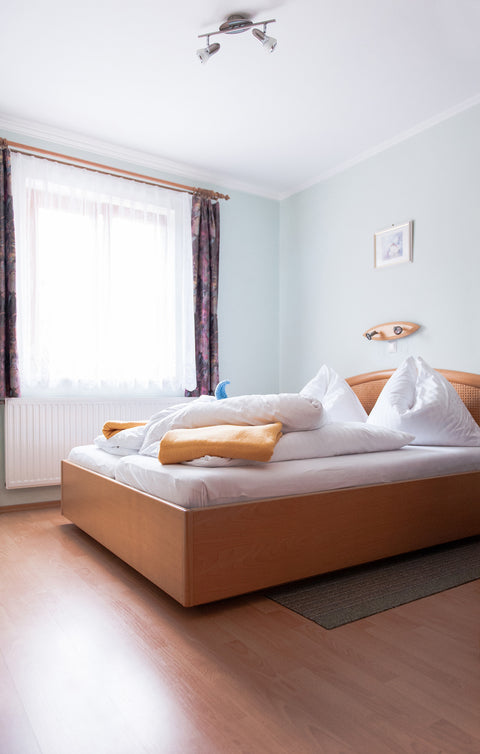 Schlafzimmer der Ferienwohnung am Weingut Piewald in Spitz